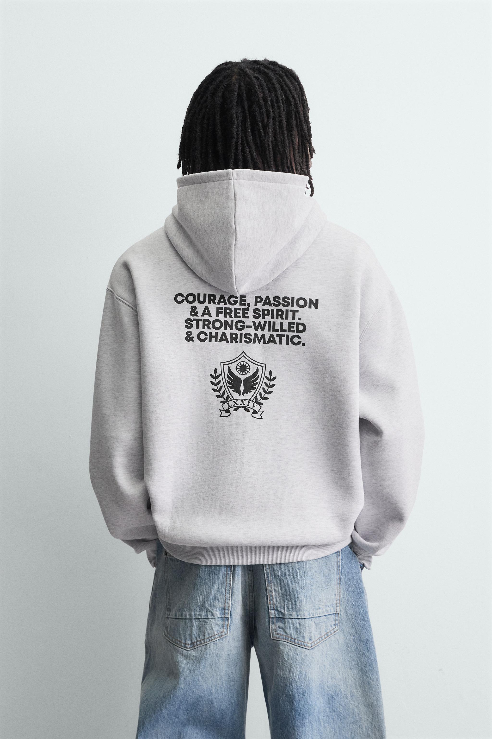 COMBINATION TEXT SWEATSHIRT